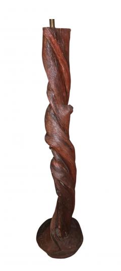 1950s California Mid Century Hand Carved Twisted Desert Ironwood Floor Lamp - 4644252