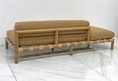 1950s Canvas Strapped Daybed in Teddy Boucle Style of T H Robsjohn Gibbings - 3992198