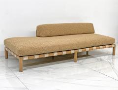 1950s Canvas Strapped Daybed in Teddy Boucle Style of T H Robsjohn Gibbings - 3992204