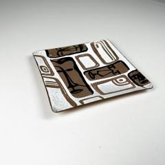 1950s Carl Wyman Modernist Copper Enamel Plate African Motif Ohio - 3057615