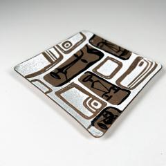 1950s Carl Wyman Modernist Copper Enamel Plate African Motif Ohio - 3057616