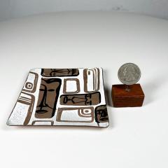 1950s Carl Wyman Modernist Copper Enamel Plate African Motif Ohio - 3057621