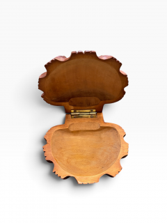 1950s Carved wood shell box - 4798793
