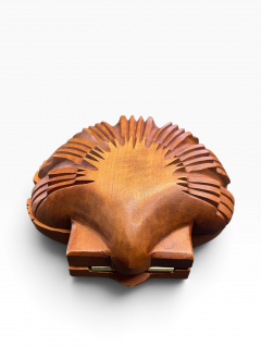 1950s Carved wood shell box - 4798797