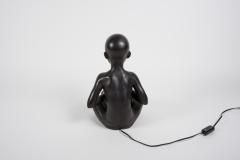 1950s Ceramic lamp showing a little African playing Tom tom signed A Carli - 2900661