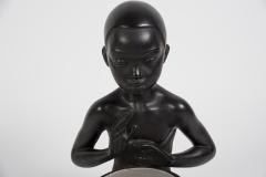 1950s Ceramic lamp showing a little African playing Tom tom signed A Carli - 2900663