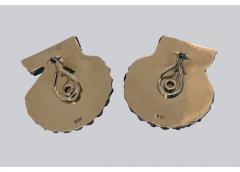 1950s Customized Verdura Style Shell and Diamond Earrings - 463810