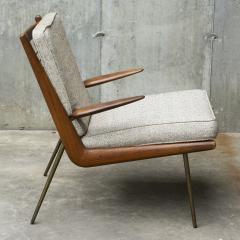 1950s Danish Boomerang Arm Chairs by Peter Hvidt Orla Molgaard Nielsen Pair - 2755834