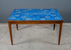 1950s Danish Rosewood Blue Tile Top Coffee Table - 2443459