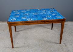 1950s Danish Rosewood Blue Tile Top Coffee Table - 2443460
