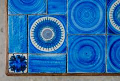 1950s Danish Rosewood Blue Tile Top Coffee Table - 2443465