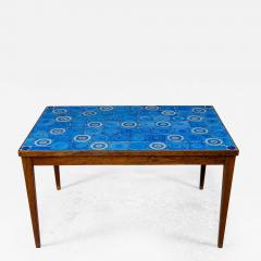 1950s Danish Rosewood Blue Tile Top Coffee Table - 2459717