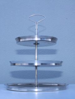 1950s Danish Silver Plate And Rosewood 3 Tier Cake Stand - 956966