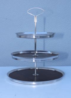 1950s Danish Silver Plate And Rosewood 3 Tier Cake Stand - 956967