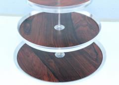 1950s Danish Silver Plate And Rosewood 3 Tier Cake Stand - 956968