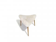 1950s Danish Triangular Stool in Shearling - 4471997