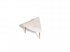 1950s Danish Triangular Stool in Shearling - 4471998