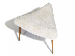 1950s Danish Triangular Stool in Shearling - 4471999