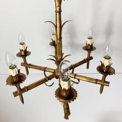1950s FRENCH FAUX BAMBOO GILT CHANDELIER - 3030668