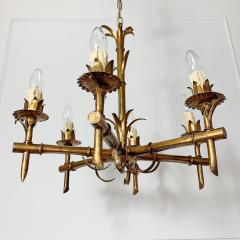 1950s FRENCH FAUX BAMBOO GILT CHANDELIER - 3030673