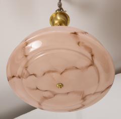 1950s French Brass And Pink Glass Pendant - 3430900