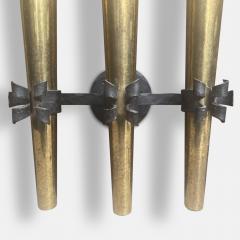 1950s French Brass and Wrought Iron Torchi re Wall Sconce - 3004706