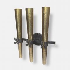 1950s French Brass and Wrought Iron Torchi re Wall Sconce - 3004714