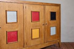 1950s French Cabinet with Leather Squares - 4060016