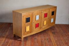 1950s French Cabinet with Leather Squares - 4060020