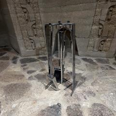 1950s French Fire Tool Chrome Fireplace Set Style Pierre Guariche - 3299595