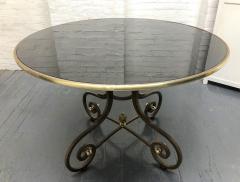 1950s French Iron and Brass Dining Table and Chairs - 1585052