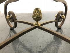 1950s French Iron and Brass Dining Table and Chairs - 1585053