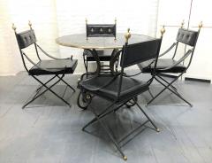 1950s French Iron and Brass Dining Table and Chairs - 1585054