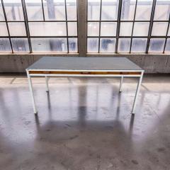 1950s French Modernist 3 Drawer Sleek Oak and Metal Frame Desk - 4619952