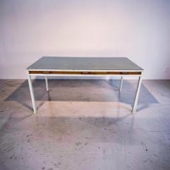 1950s French Modernist 3 Drawer Sleek Oak and Metal Frame Desk - 4620011
