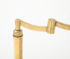 1950s French Solid Brass Swing Arm Floor Lamp - 4651439