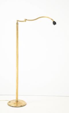 1950s French Solid Brass Swing Arm Floor Lamp - 4651441