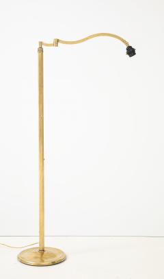 1950s French Solid Brass Swing Arm Floor Lamp - 4651442