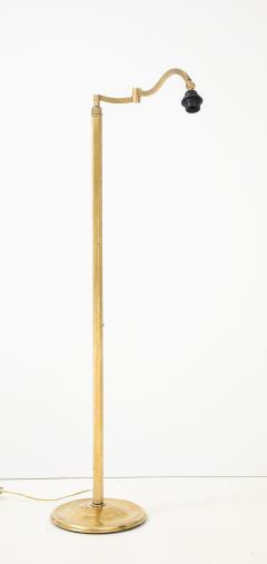 1950s French Solid Brass Swing Arm Floor Lamp - 4651446
