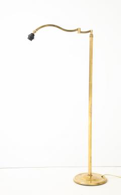 1950s French Solid Brass Swing Arm Floor Lamp - 4651487