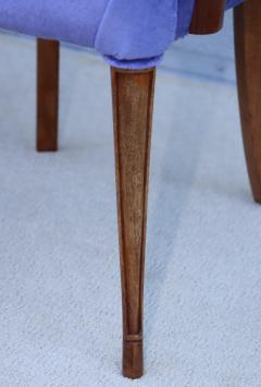 1950s French Walnut Side Chairs With Mohair Upholstery - 3605609