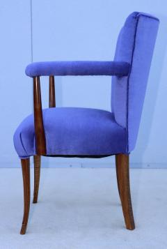 1950s French Walnut Side Chairs With Mohair Upholstery - 3605610