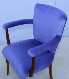 1950s French Walnut Side Chairs With Mohair Upholstery - 3605611