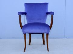 1950s French Walnut Side Chairs With Mohair Upholstery - 3605613