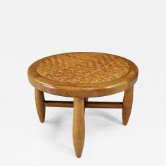 1950s French Wood and Rattan Stool - 2544745