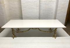 1950s French Wrought Iron Gold Coffee Table with Quartz Top - 1309921