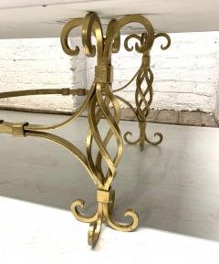 1950s French Wrought Iron Gold Coffee Table with Quartz Top - 1309922