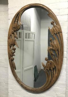 1950s Hand Carved Floral Mirror - 1609753