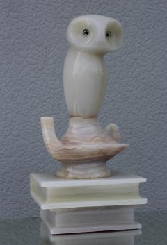 1950s Italian Alabaster Owl Sculpture - 768021