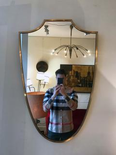 1950s Italian Brass Shield Shaped Mirror - 1494641